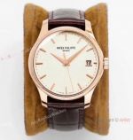 ZF Factory Patek Philippe New Calatrava Swiss 9015 Watch Replica Beige Dial Rose Gold